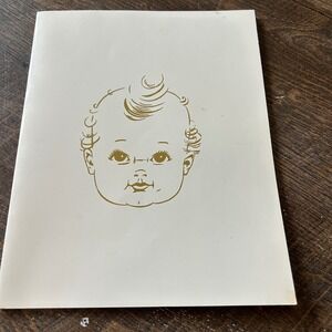 Vintage 1969 C. B. Curtis Baby Memory Book Unused Gold Embossed Keepsake Journal